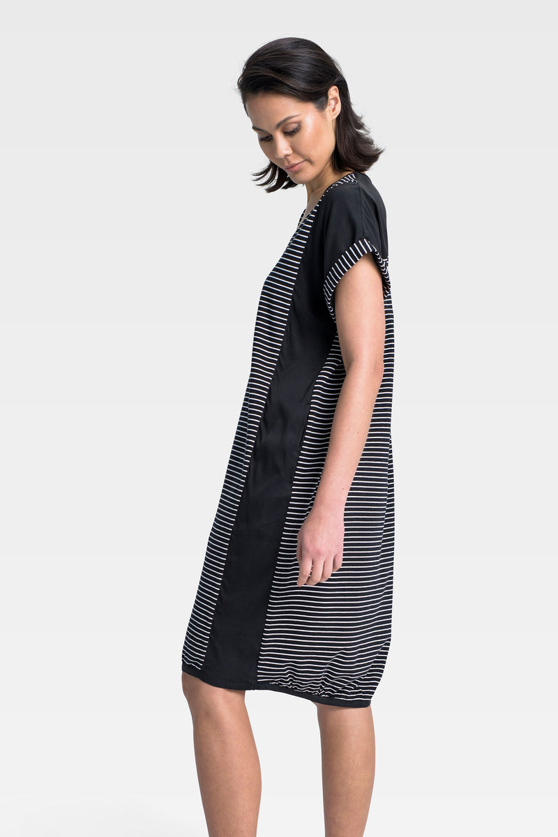 Matte Cotton & Luxe Stretch Cupro Cocoon Dress Forza