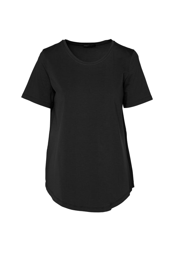 Pima Cotton Short Sleeve Round Neck Top Siem Black