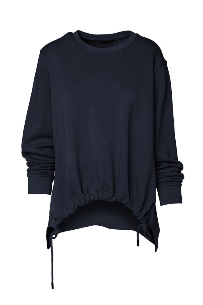 Cotton Drawstring Detail Hem Sweat Top Norway Ink
