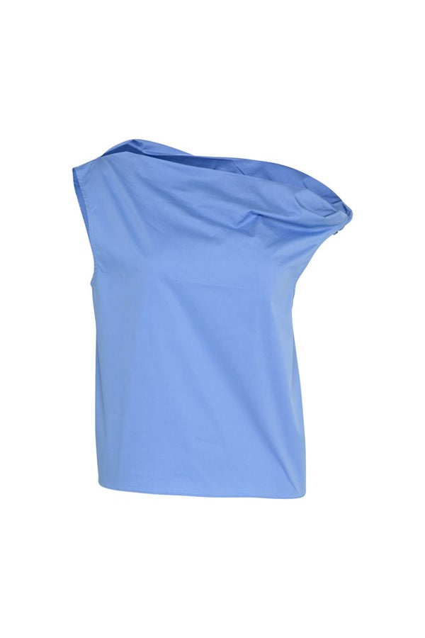 Stretch Cotton Off the Shoulder Boxy Top Majorca Mineral