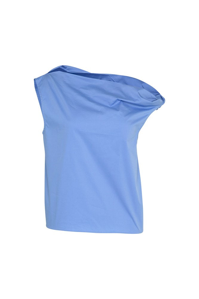 Stretch Cotton Off the Shoulder Boxy Top Majorca Mineral