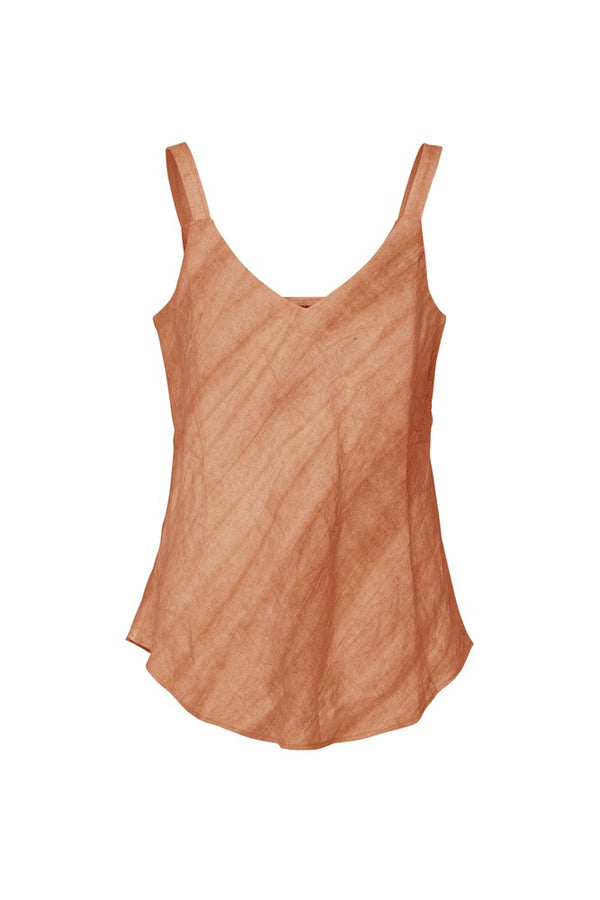 Linen Relaxed Fit Singlet Licate Rust