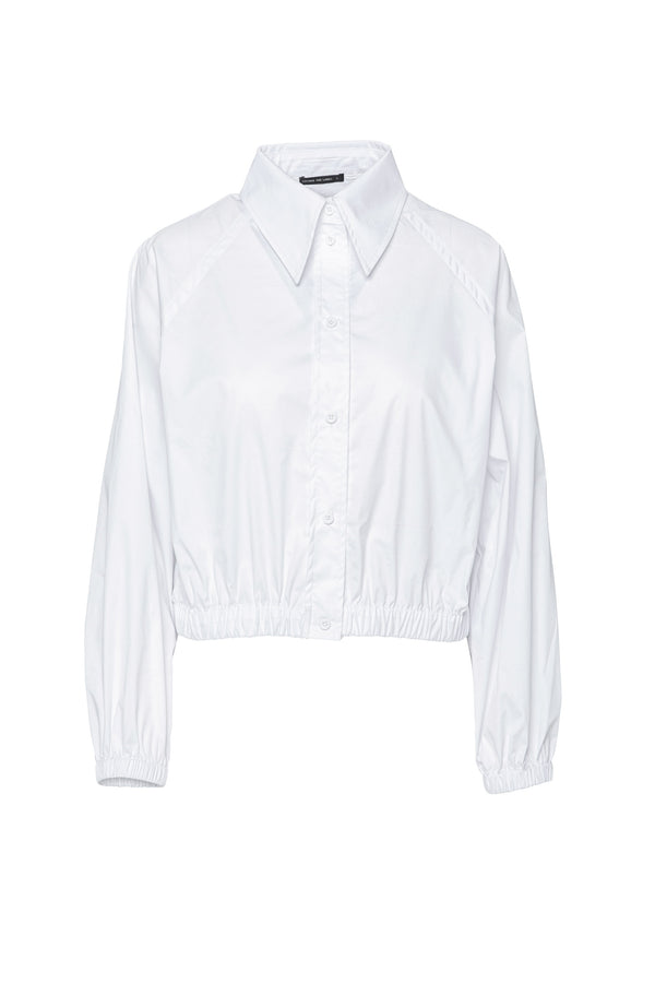 Cotton Stretch Bomber Shirt Colmar White