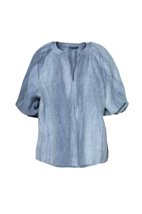 Linen Relaxed Fit Top Telc Blu