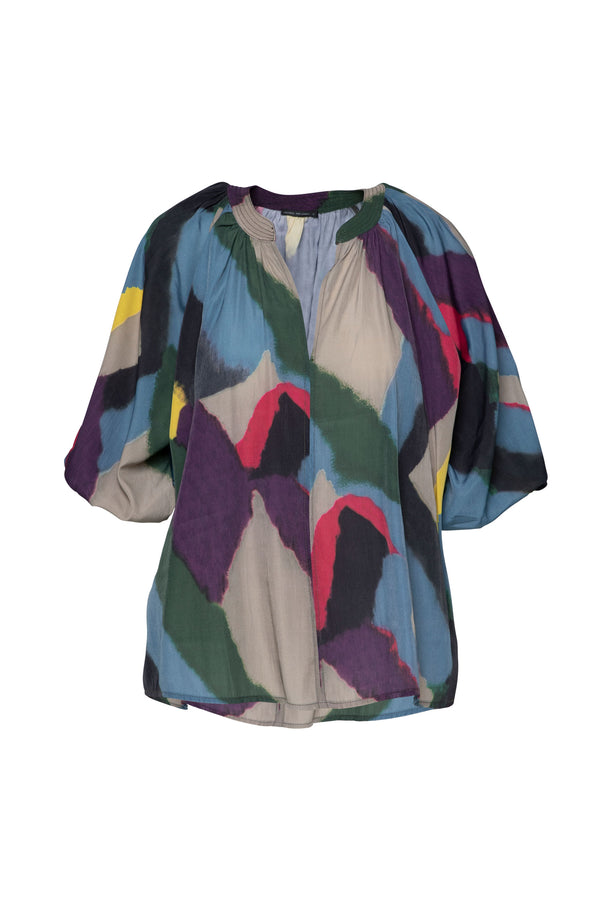 Viscose Blend Relaxed Fit Top Telc Verve Print