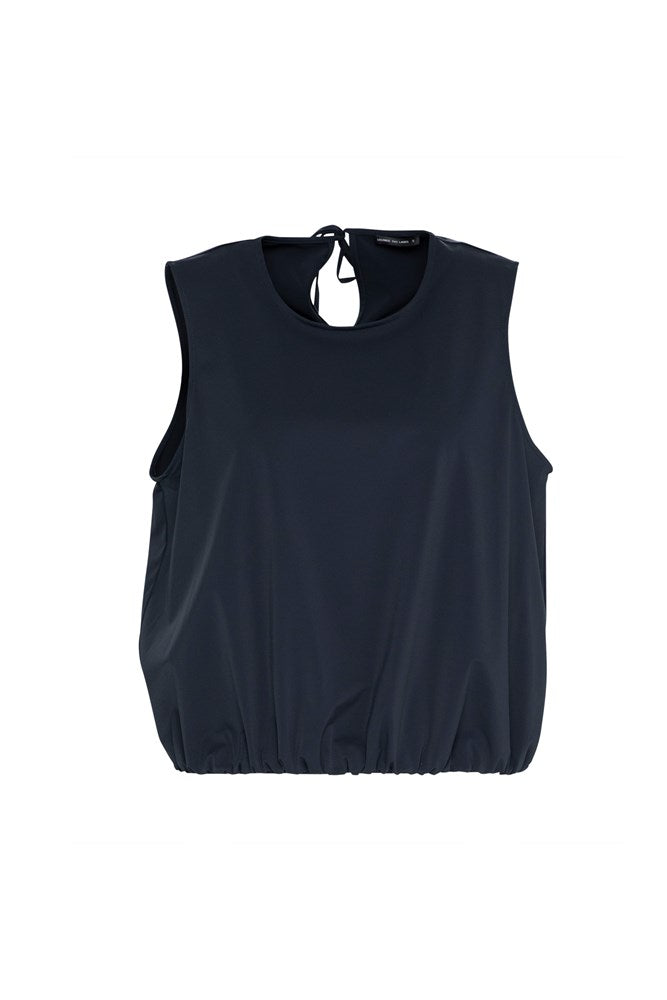 Tech Stretch Sleeveless Bubble Hem Top Minorca Sea