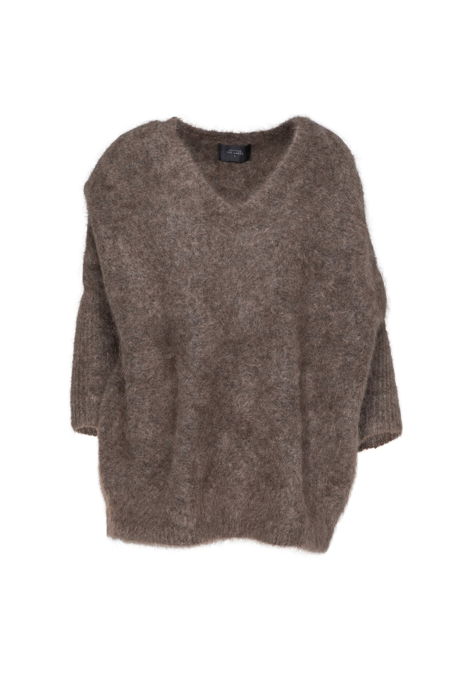 Mohair Wool V.Neck Boxy Top Montana Mocha – Lounge the Label