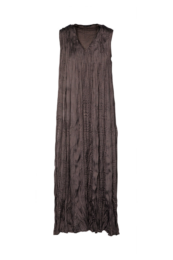 Crinkle Airflow V.Neck Sleeveless Maxi Dress Milos Mocha