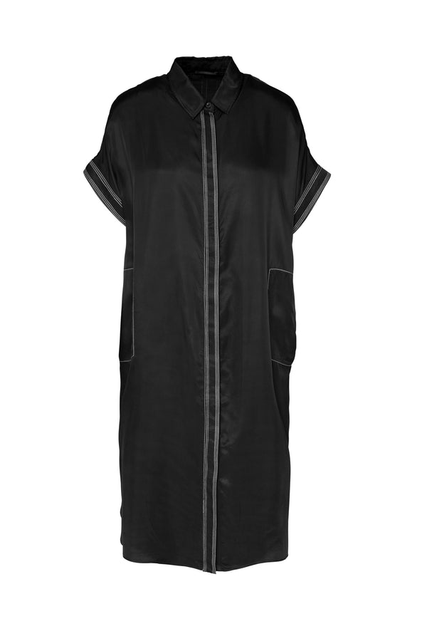 Twill Viscose Shirt Dress Juan Black