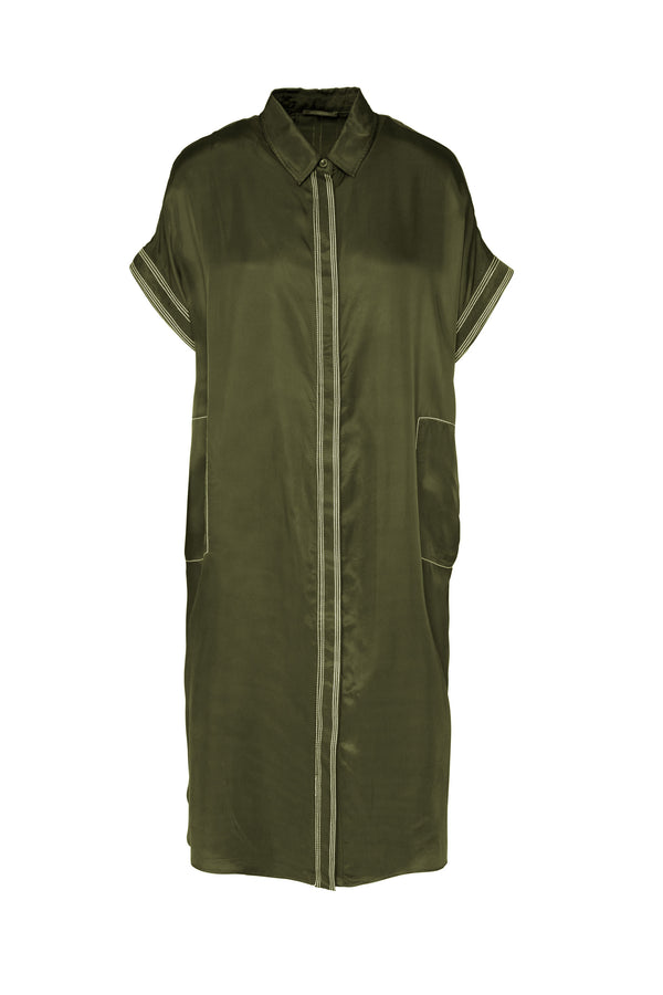 Twill Viscose Shirt Dress Juan Olive