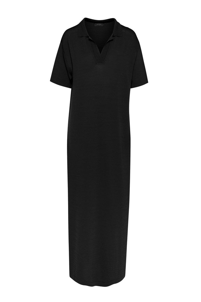 knit polo dress Crepe Knit Polo Neck Maxi Dress Murren Black – Lounge the Label