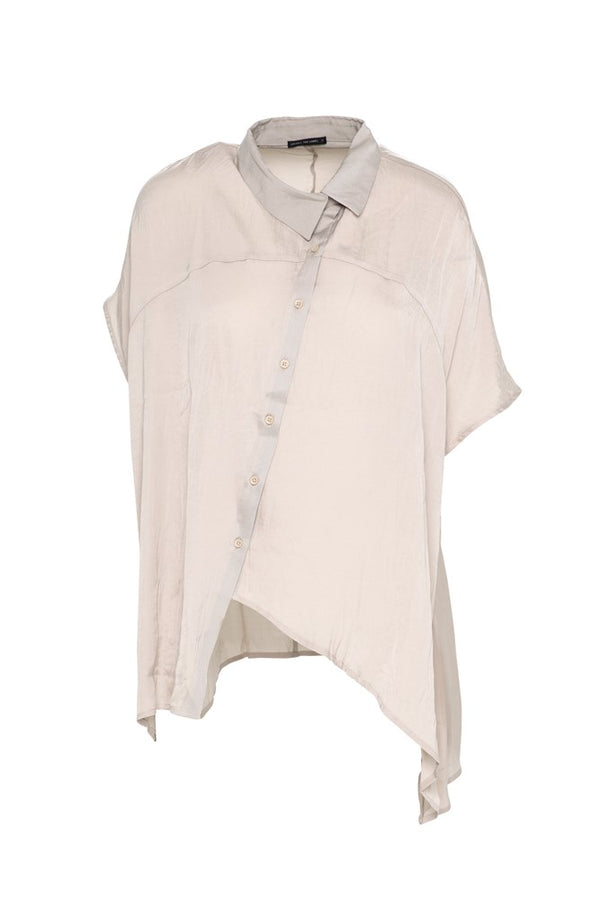 Breathable Airflow Tech Poly Asymmetric Cap Sleeve Shirt Pyrgi Sand