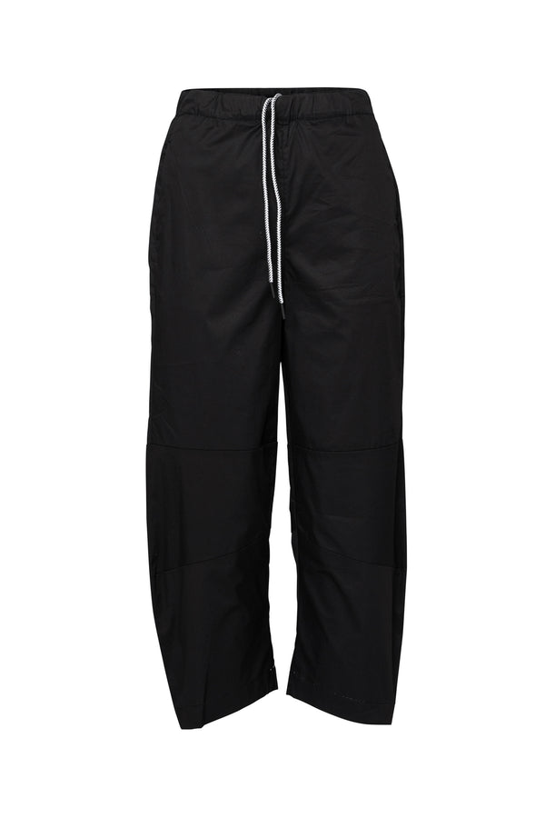 Stretch Cotton Barrel Leg Drawstring Waist Pant Ardeche Black