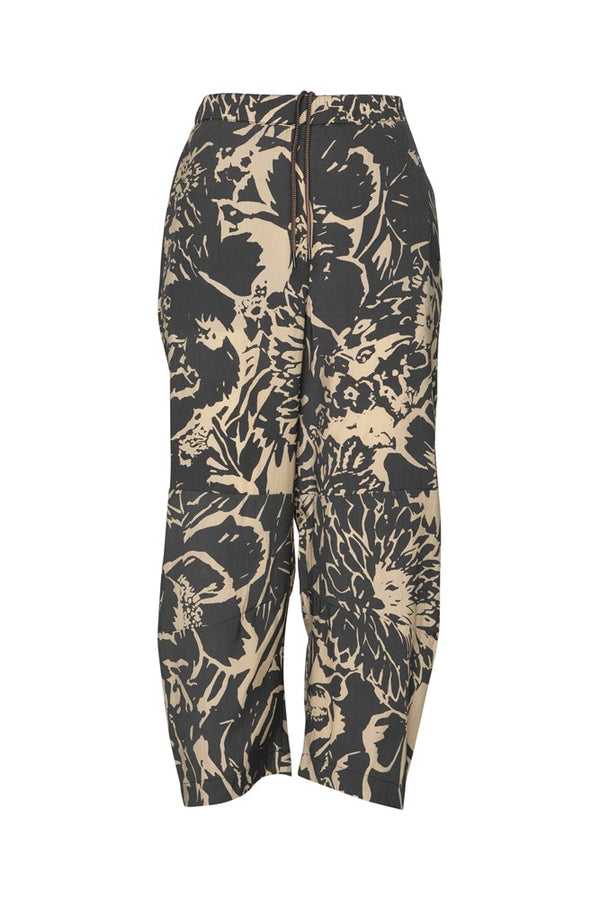 Breathable Rayon Barrel Leg Drawsting Waist Pant Ardeche Arabica