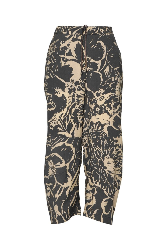 Breathable Rayon Barrel Leg Drawsting Waist Pant Ardeche Arabica