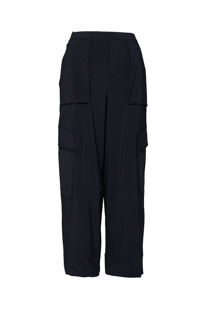 Tech Stretch Cargo Pocket Wide Leg Pant Iles Black