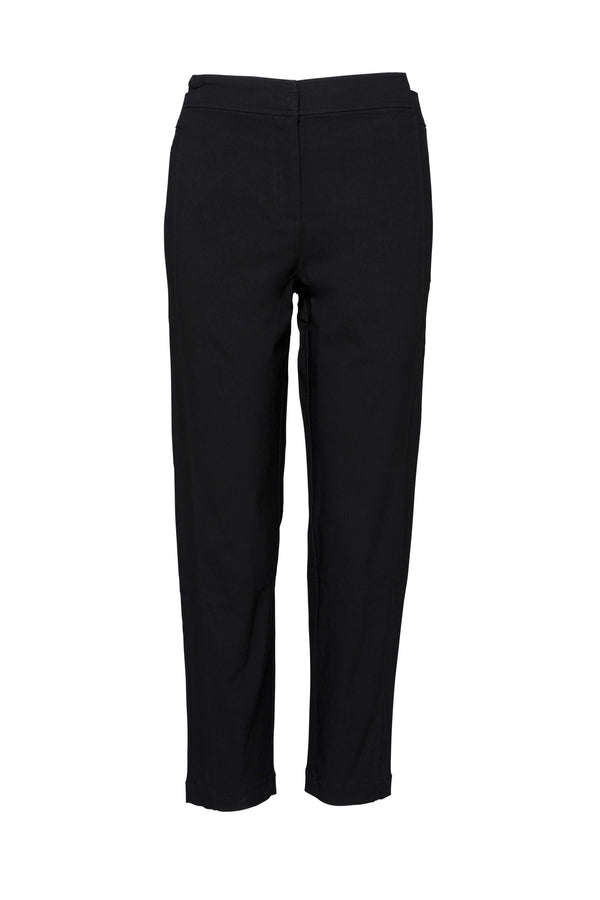 Stretch Rayon Jett Pocket Detail Capri Pant Toires Black