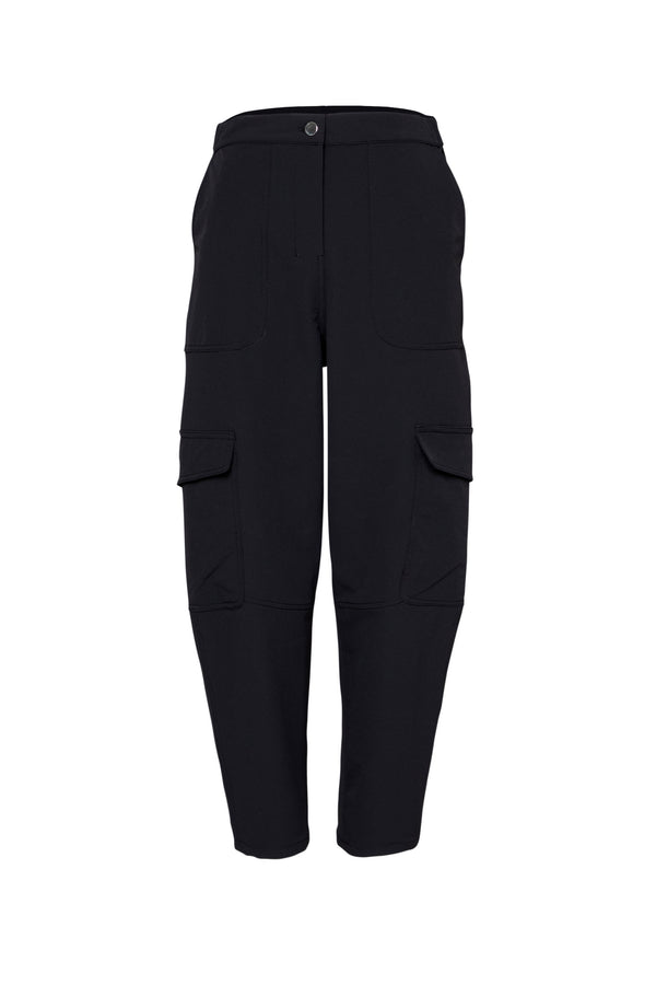 Stretch Twill Barrel Leg Cargo Pocket Pant Comino Black