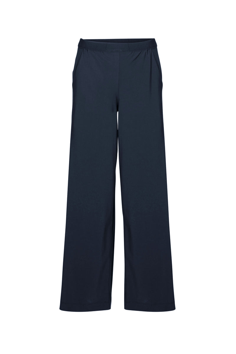 Tech Stretch Elastic Waist Relaxed Fit Wide Leg Long Pant Roatan Sea