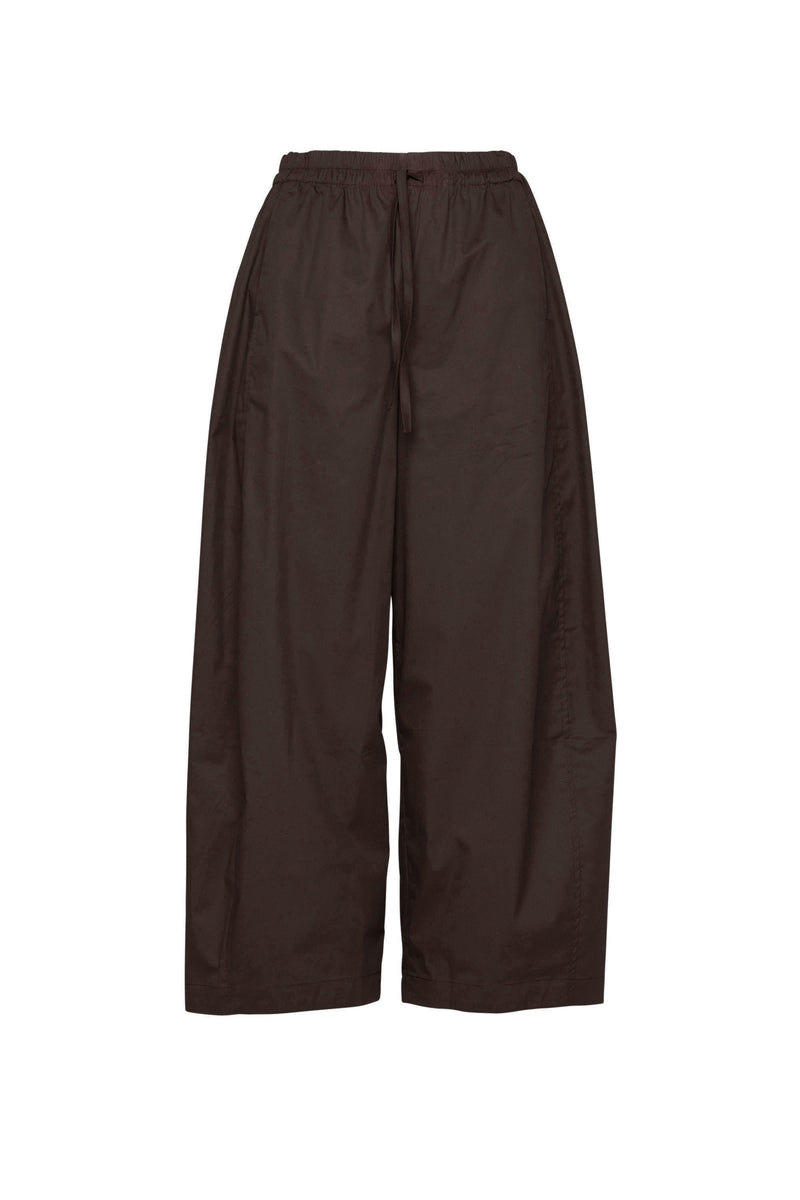 Stretch Cotton Balloon Leg Elastic Waist Pant Palermo Espresso