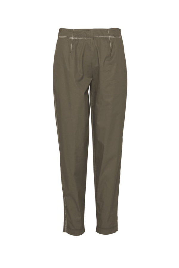 Crisp Cotton Stretch Slim Leg Pant Lefkada Moss/Wht