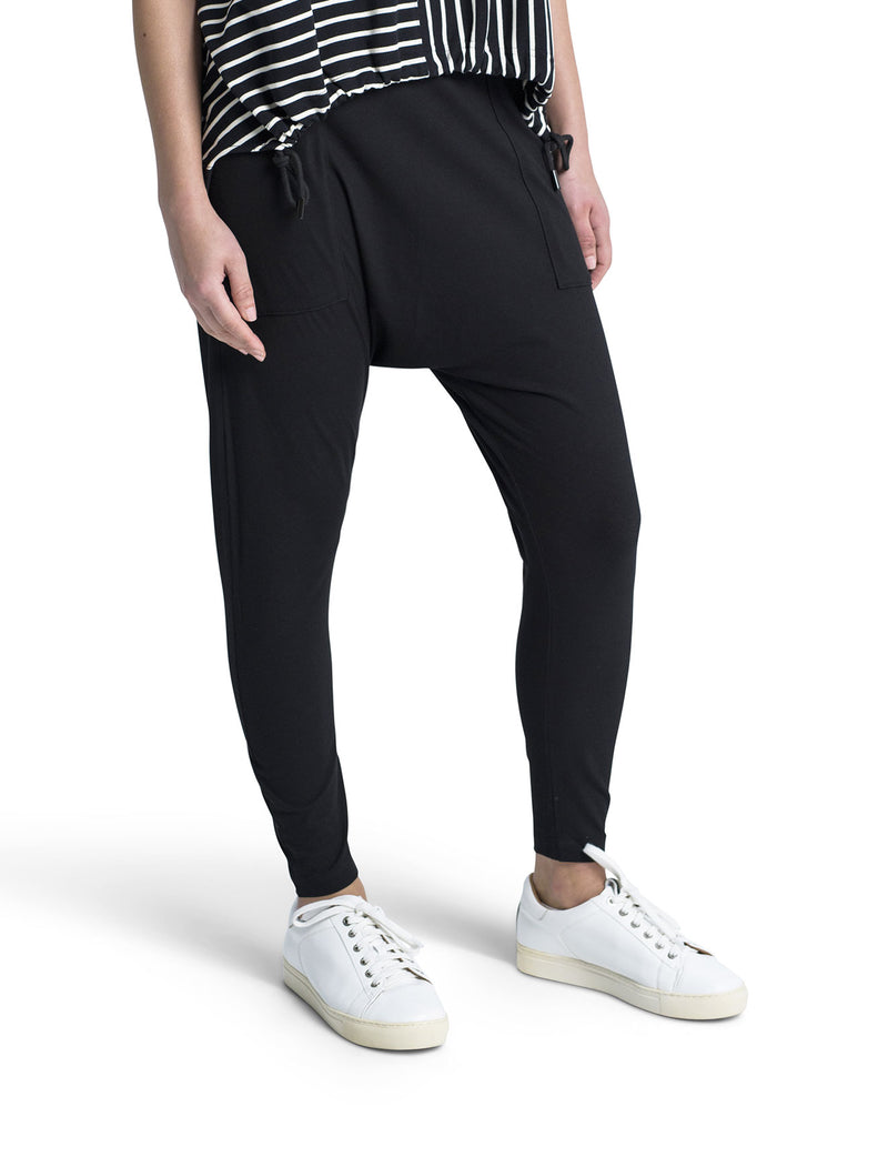 Matte Cotton Drop Crotch Relaxed Pant Cruz Black