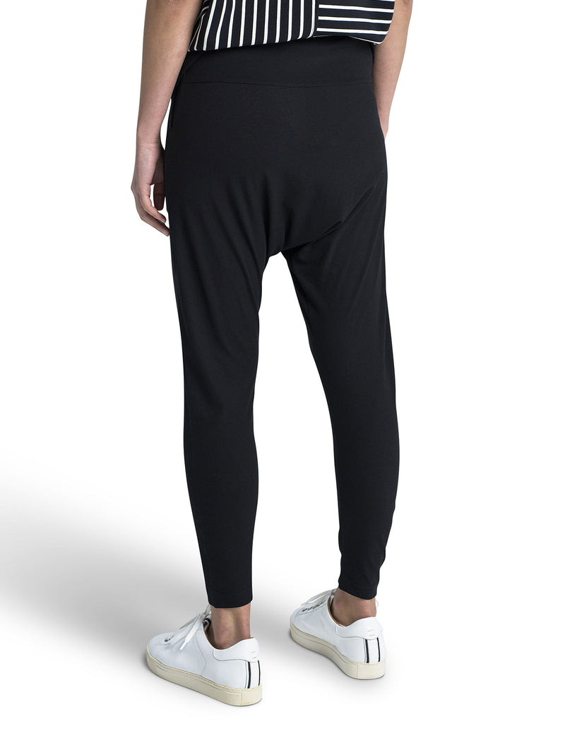 Matte Cotton Drop Crotch Relaxed Pant Cruz Black