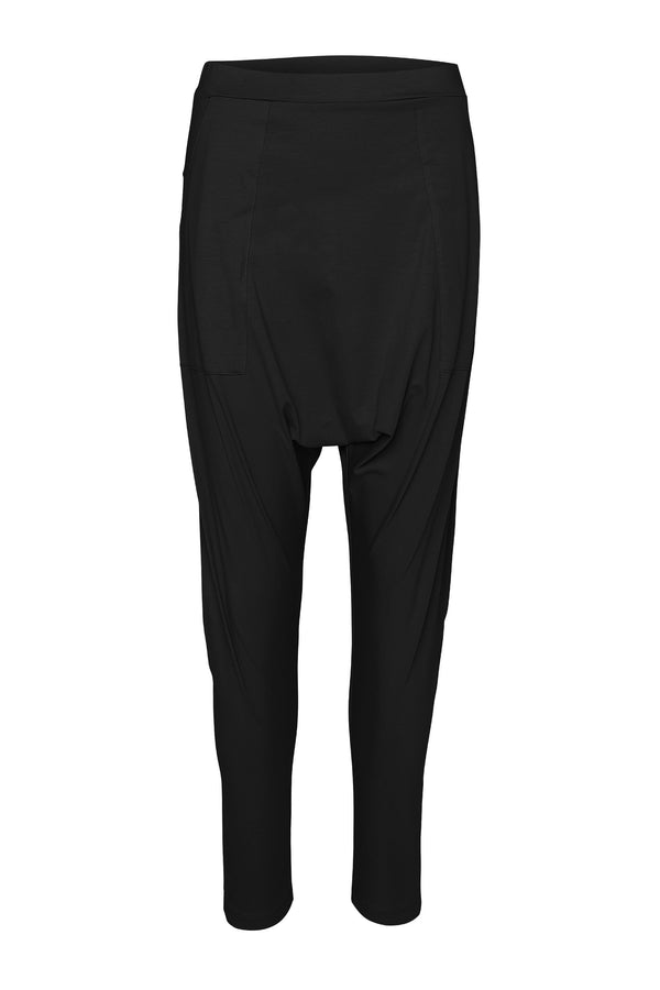 Matte Cotton Drop Crotch Relaxed Pant Cruz Black