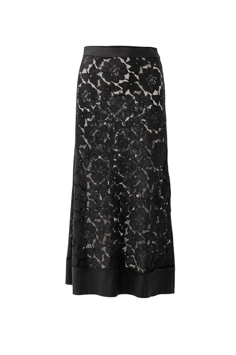 Cotton Lace Relaxed Skirt Maia Black