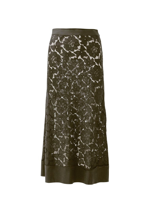 Cotton Lace Relaxed Fit Skirt Maia Moss