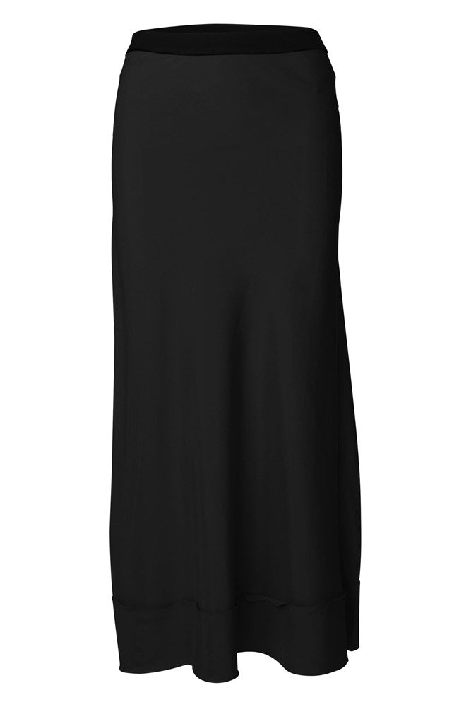 Luxe Stretch Cupro Relaxed Skirt Maia Black