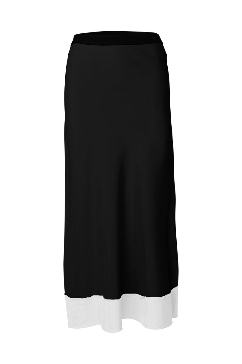 Luxe Stretch Cupro Relaxed Skirt Maia Black/White