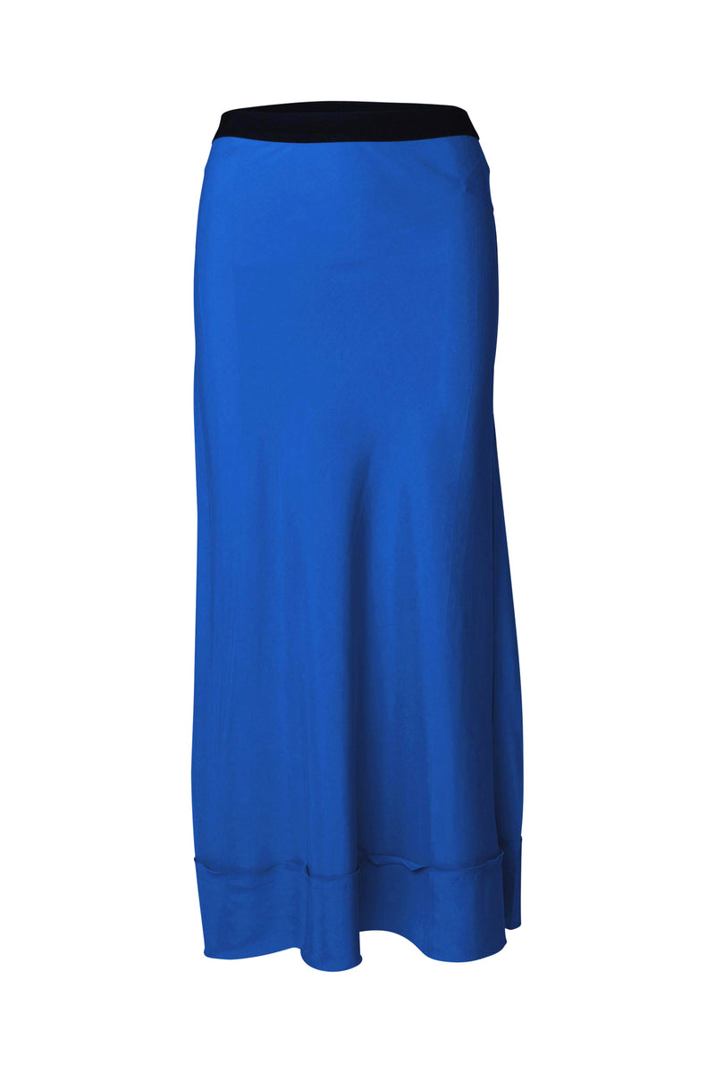 Luxe Stretch Cupro Relaxed Skirt Maia Cobalt