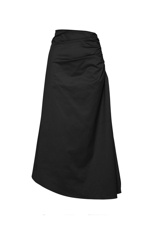 Cotton Stretch Maxi Skirt Sorrento Black