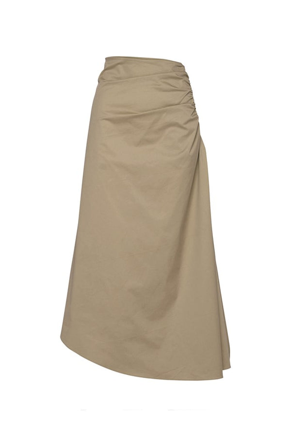 Cotton Stretch Maxi Skirt Sorrento Stone