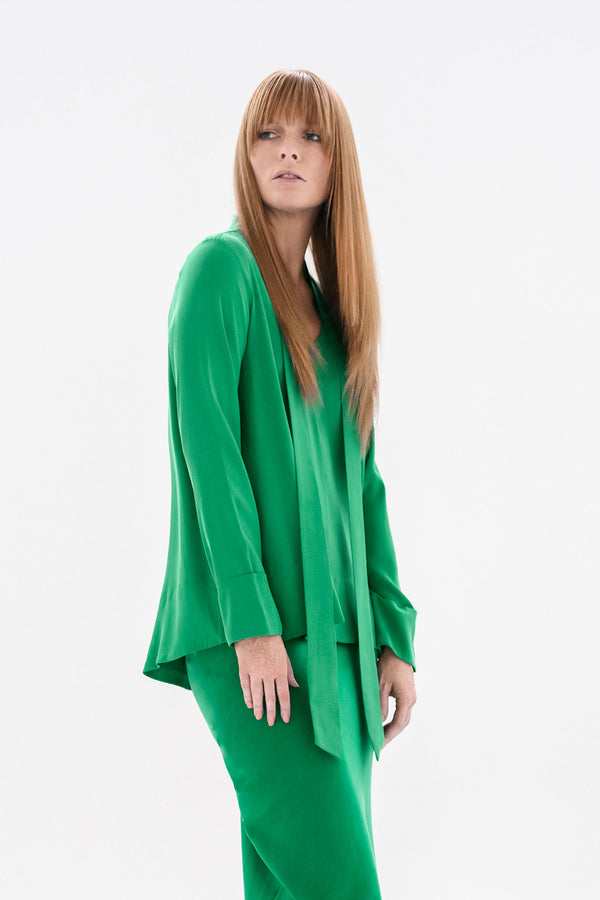 Luxe Stretch Cupro A.Line Relaxed Fit Tunic Cuenca