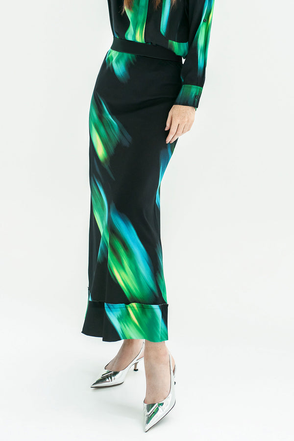 Luxe Stretch Cupro Relaxed A.Line Skirt Maia