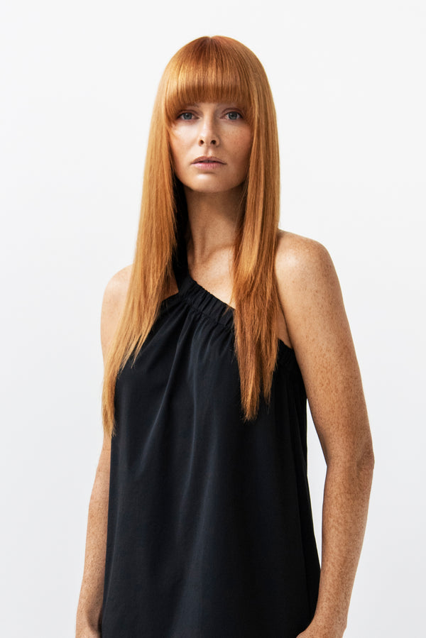 Tech Stretch One Shoulder A.Line Top Puci Black