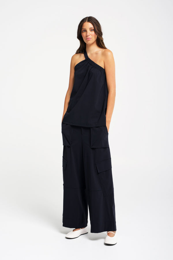 Tech Stretch Cargo Pocket Wide Leg Pant Iles Sea