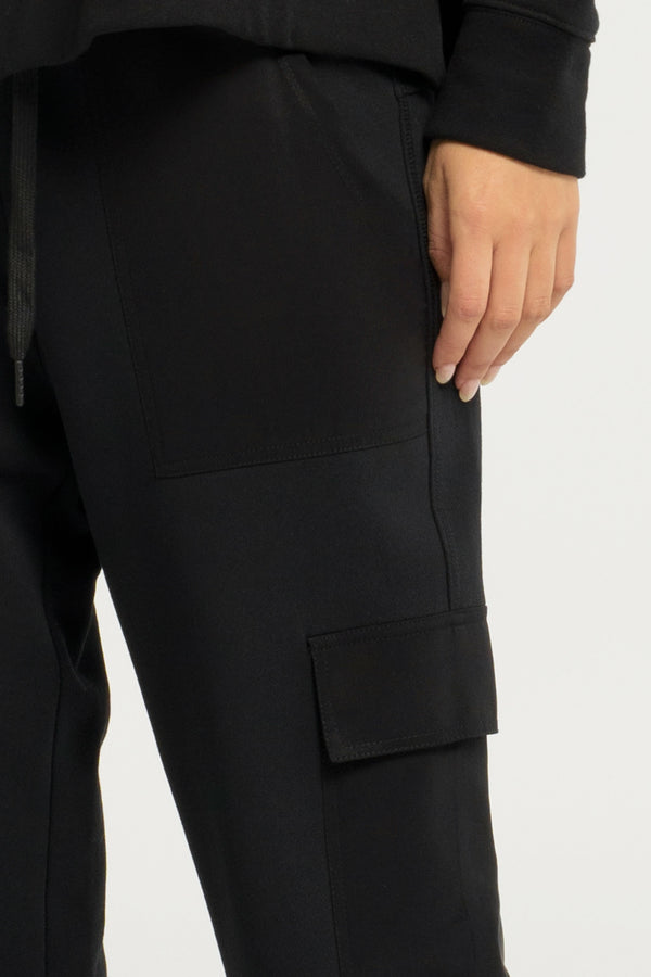 Cotton Terry Cargo Pocket Sweat Pant Tejeda Black