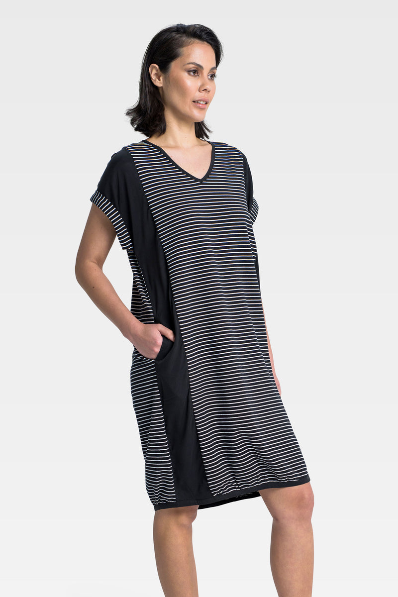 Matte Cotton & Luxe Stretch Cupro Cocoon Dress Forza