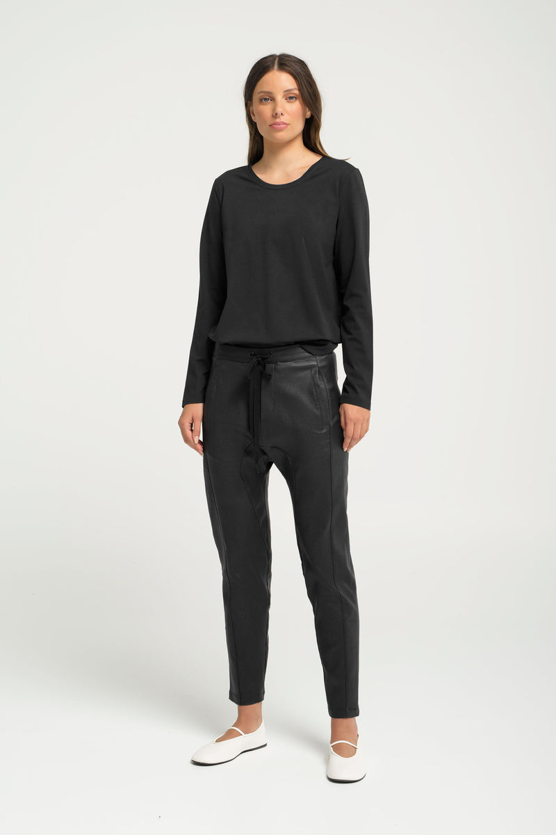 Super Stretch Waxed Coated Drop Crotch Pant Aspen Black