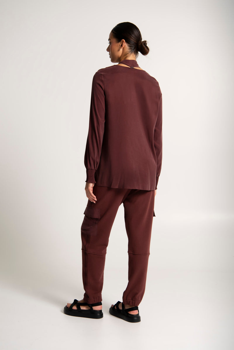 Cotton Terry Cargo Pocket Sweat Pant Tejeda Merlot
