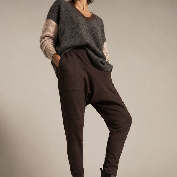 Super Soft Cozy Relaxed Drop Crotch Pant Cruz Espresso – Lounge