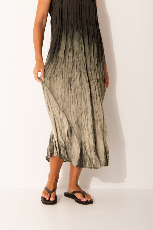 Crinkle V.Neck Sleeveless Maxi Dress Milos Earth