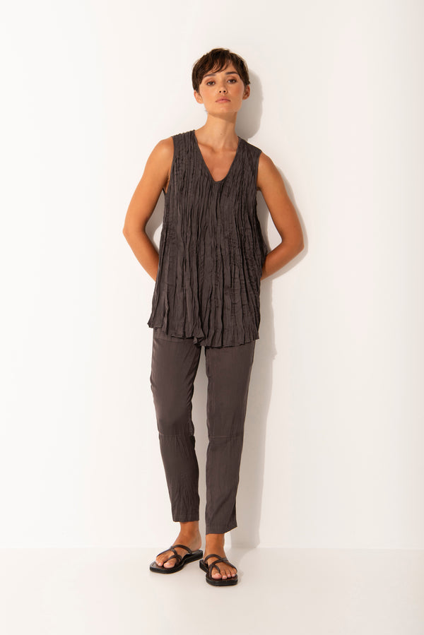 Breathable Airflow Tech Poly Straight Leg Cropped Pant Amalfi Mocha