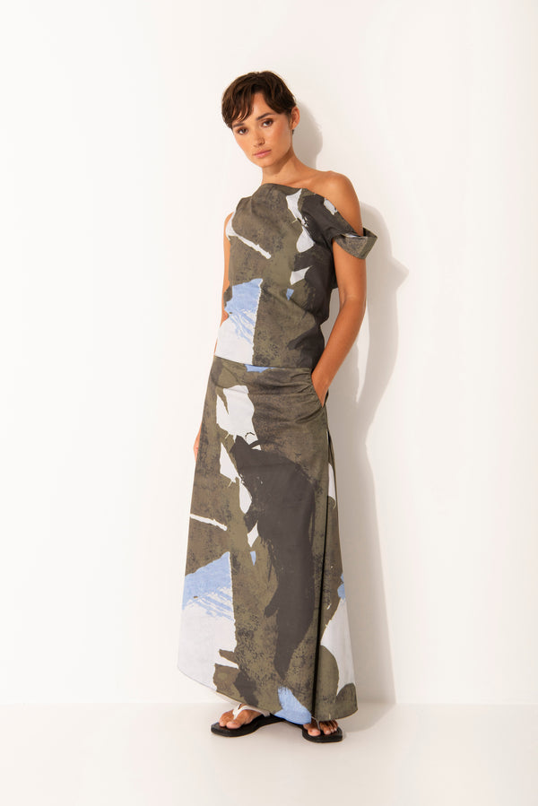 Cotton Stretch Maxi Skirt Sorrento Terrain