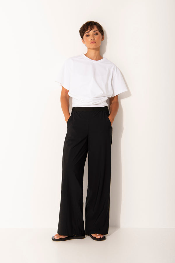 Pima Cotton Wrap Waist Short Sleeve Top Formentera White