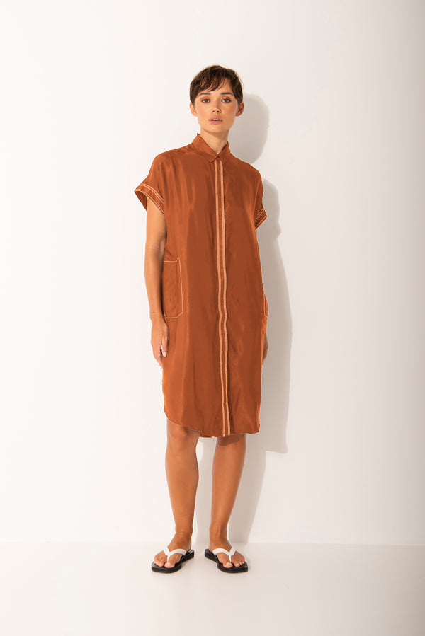 Twill Viscose Shirt Dress Juan Rust