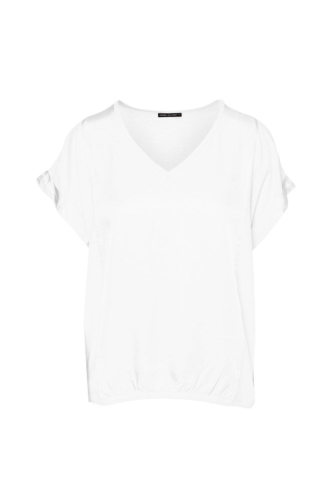 Relaxed Fit V.Neck Pima Cotton & Twill T.Top Savoca